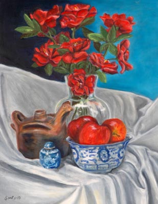 Plastic Red Roses